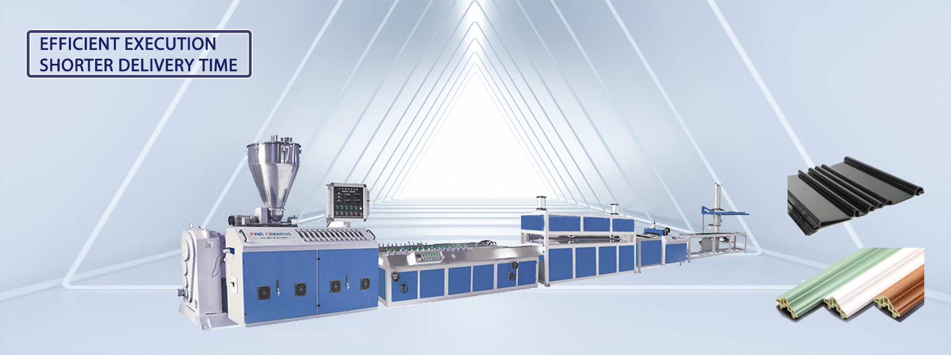 PVC profile extrusion line
