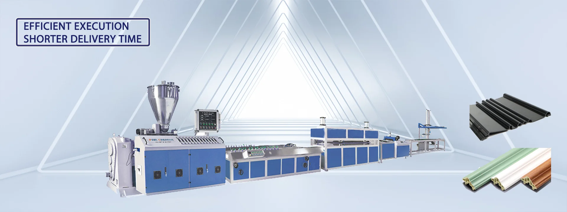 PVC profile extrusion line
